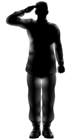 Saluting Soldier Silhouette Free Vector