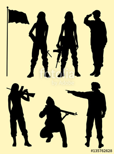 373x500 Fresh Female Soldier Silhouette Gesture Good Use For Symbol Logo