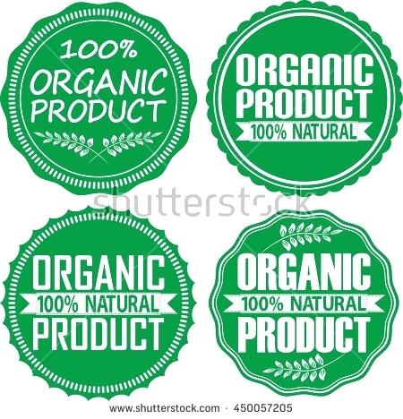 450x468 Organic Signs Product Natural Green Set Vector Illustration What