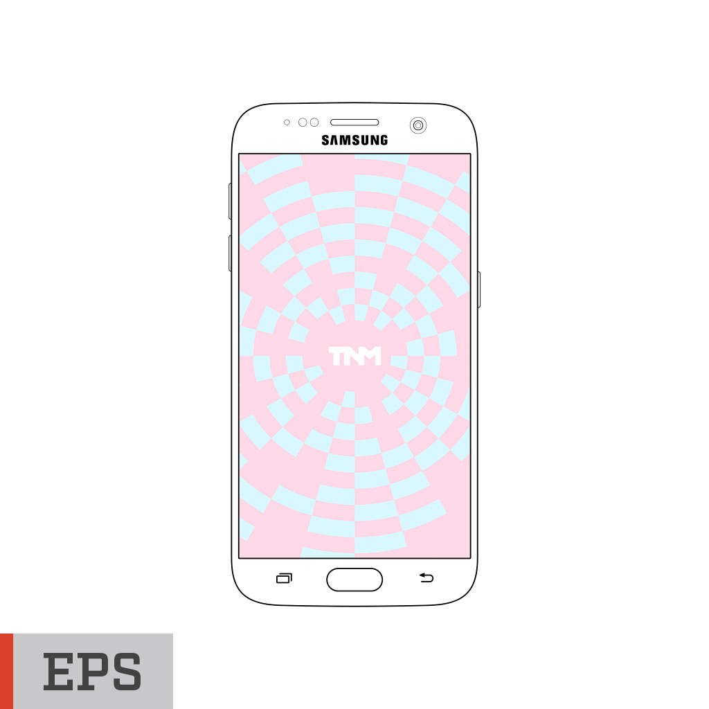 1024x1024 Vector Mockup Template For Samsung Galaxy
