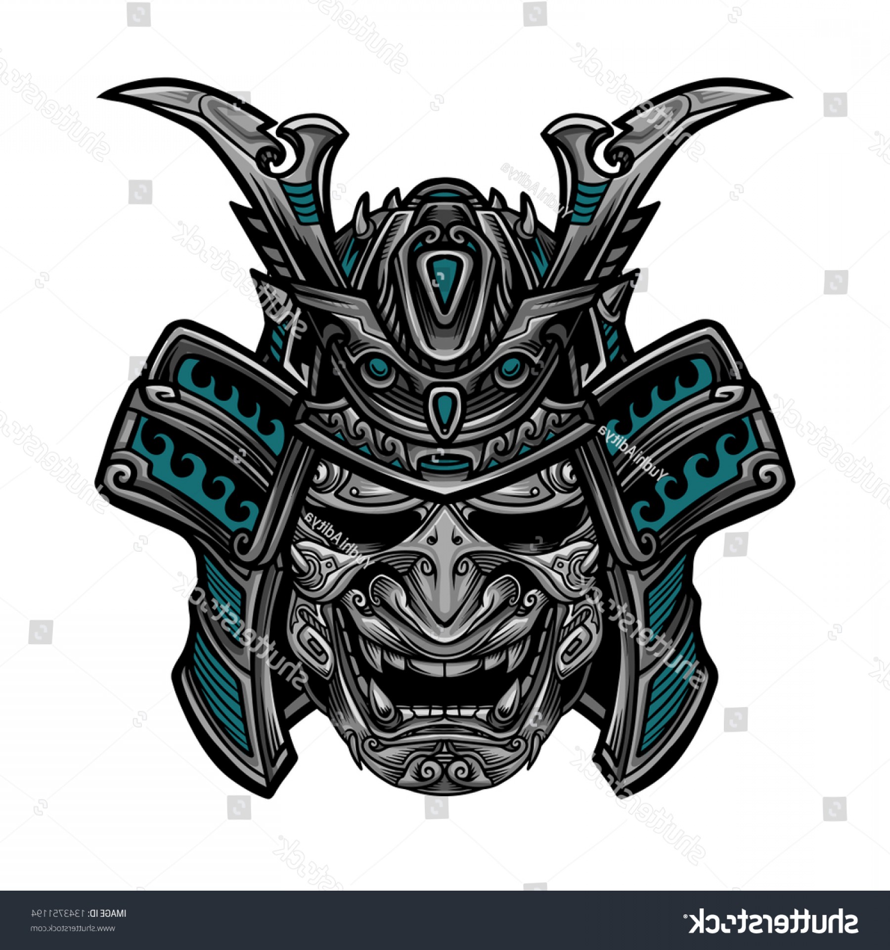 1800x1920 Samurai Warrior Mask Vector Illustration Cultracing