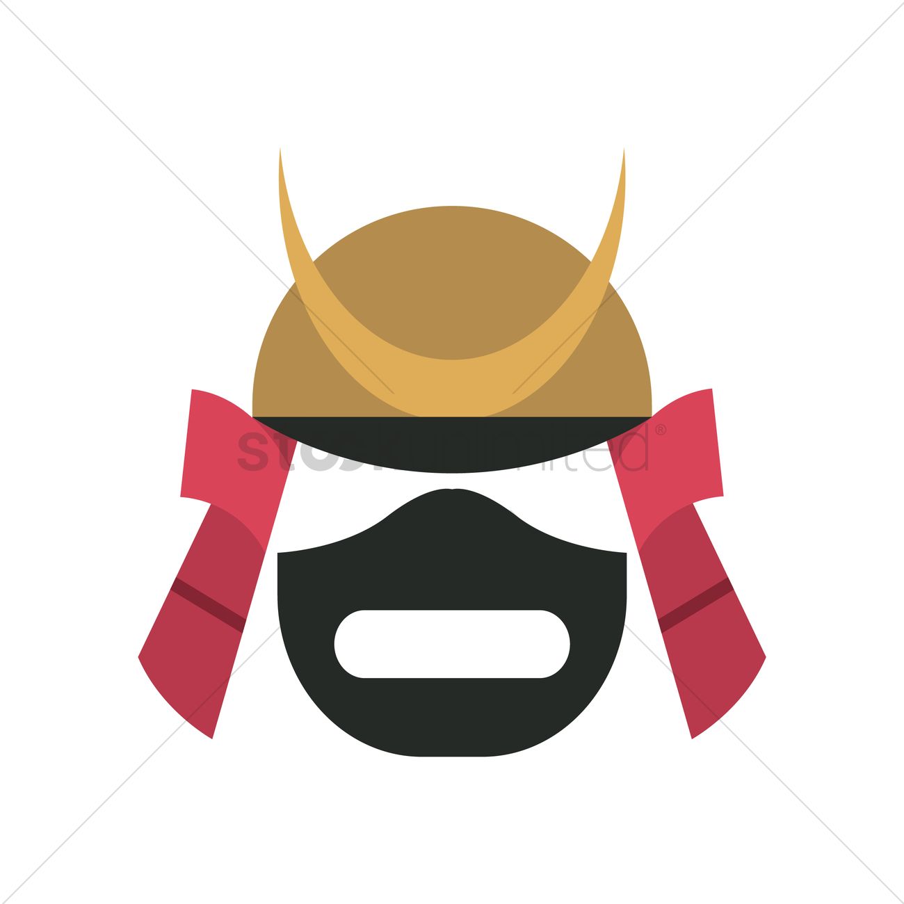 1300x1300 Samurai Helmet Vector Image