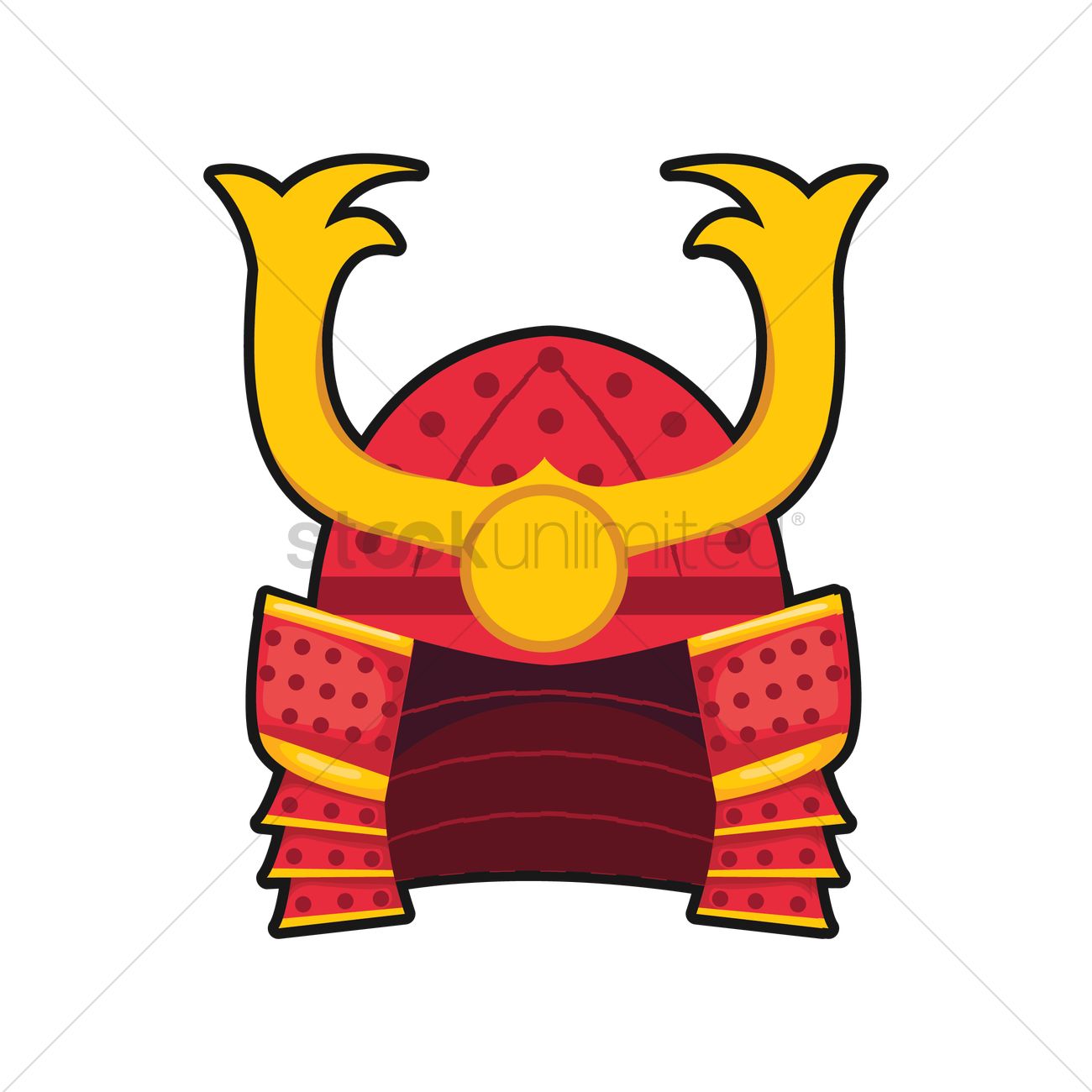 1300x1300 Samurai Helmet Vector Image