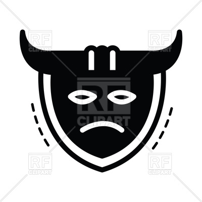 400x400 Samurai Mask Icon Black Color Vector Image Of Icons And Emblems