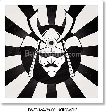 362x382 Vector Samurai Mask Art Print Barewalls Posters Prints