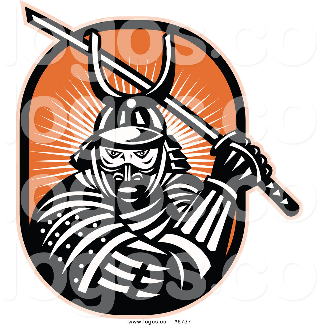 1024x1044 Royalty Free Clip Art Vector Logo Of A Samurai Warrior
