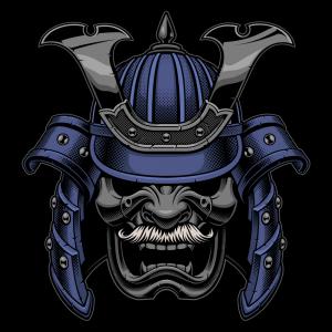 300x300 Samurai Warrior Mask With Mustache Vector Cultracing