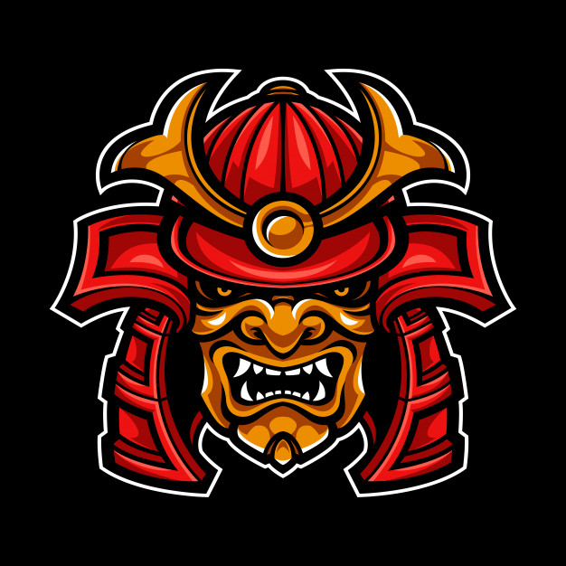626x626 Samurai Warrior Mask Illustration Vector Premium Download