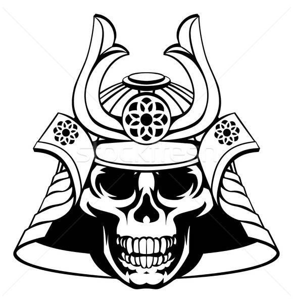 580x600 Skull Samurai Warrior Vector Illustration Christos Georghiou