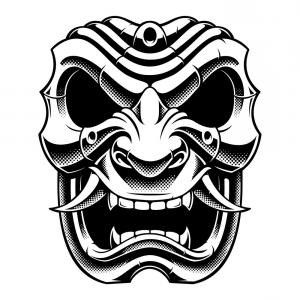 300x300 Stock Illustration Samurai Warrior Mask Black And Cultracing