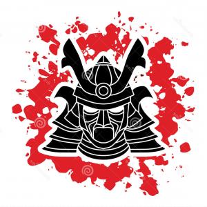 300x300 Stock Illustration Samurai Warrior Mask Designed Splatter Blood