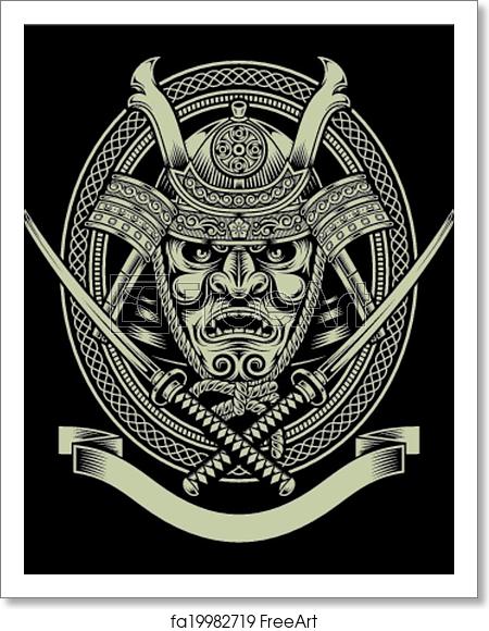450x580 Free Art Print Of Samurai Warrior With Katana Sword Fully