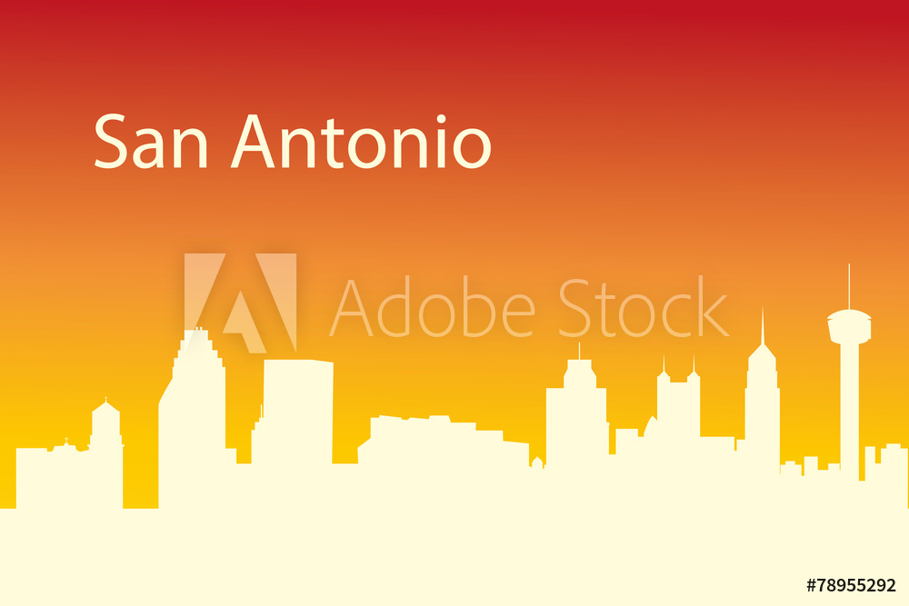 Photo Art Print San Antonio, Texas Skyline Detailed Vector 1000x667 Photo Art Print San Antonio, Texas Skyline Detailed Vector