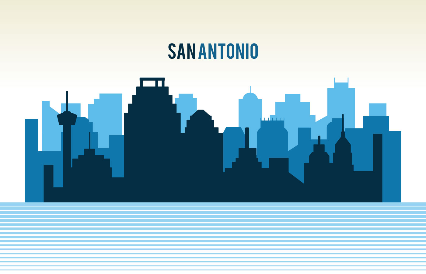 San Antonio Skyline Free Vector Art 1400x900 San Antonio Skyline Free Vector Art
