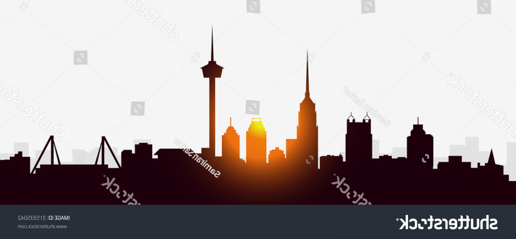 Sunset City Silhouette Vector Catamart 1800x836 Sunset City Silhouette Vector Catamart