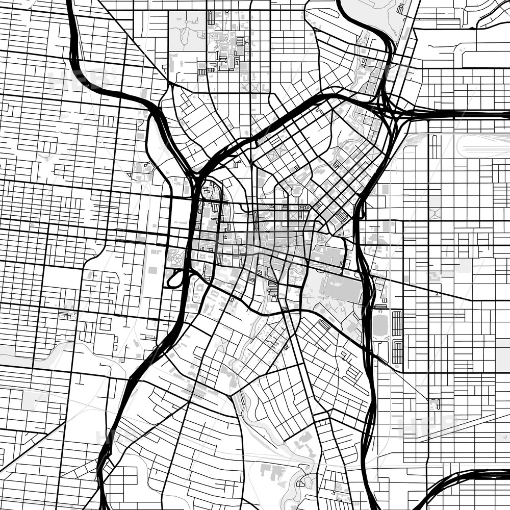 1000x1000 Downtown Map Of San Antonio, Light Hebstreits Sketches