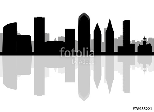 500x364 San Diego, California Skyline Detailed Vector Silhouette Stock