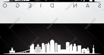 367x195 San Diego City Skyline Vector Archives