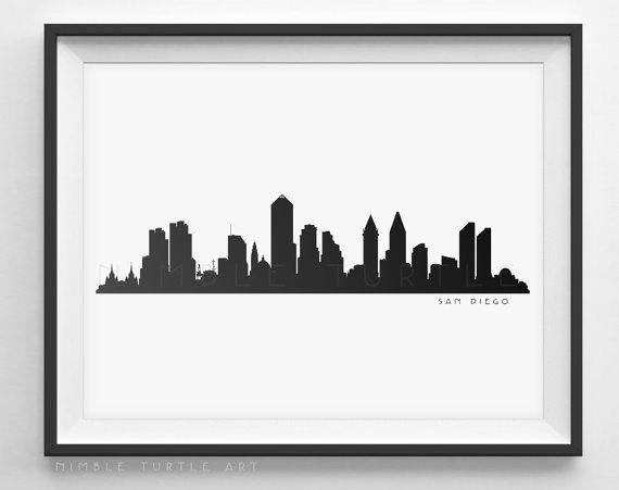 San Diego Skyline Silhouette Vector at Vectorified.com | Collection of ...