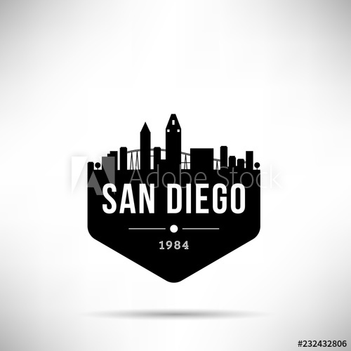 500x500 San Diego City Modern Skyline Vector Template