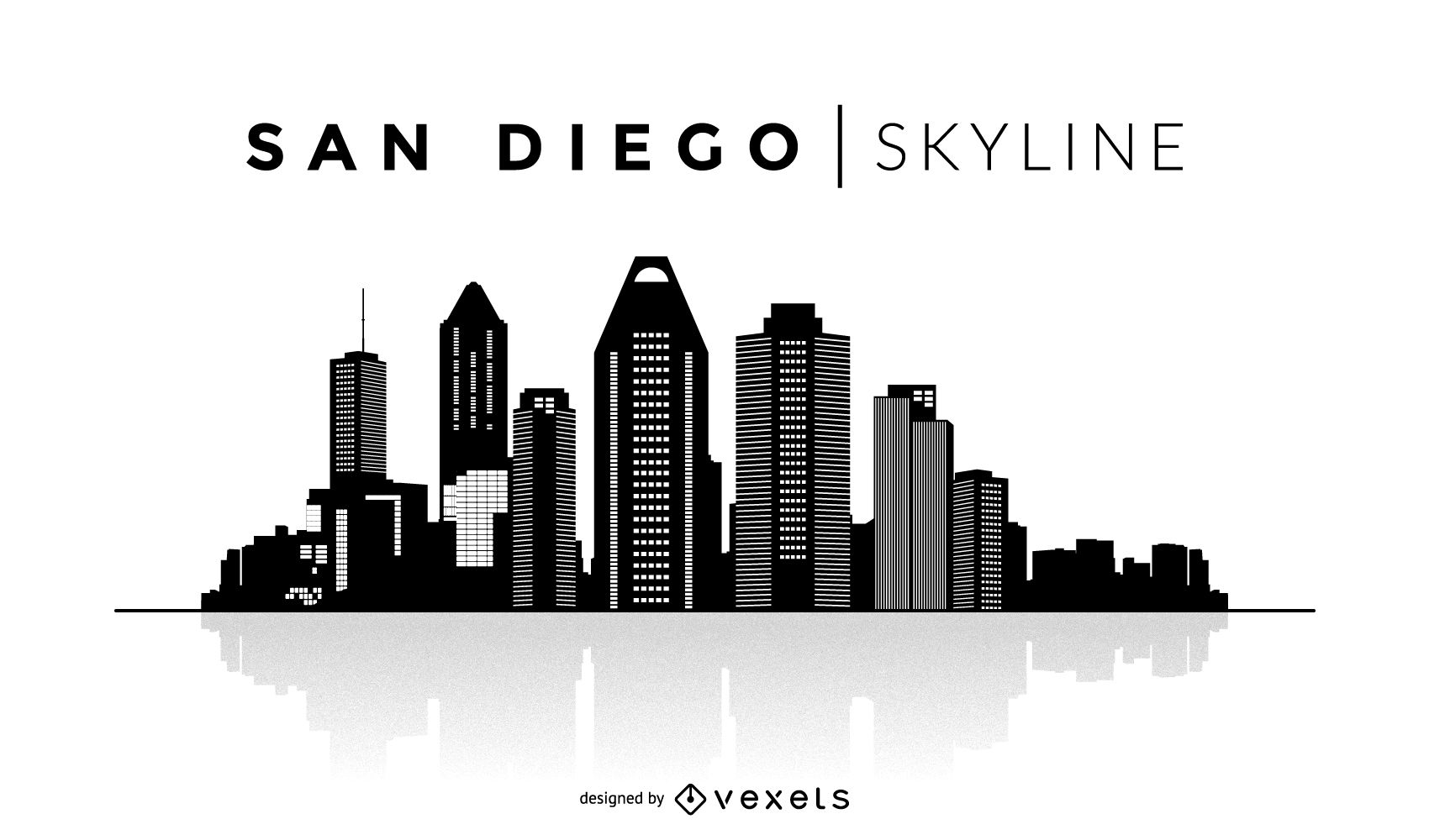 San Diego Skyline Vector at Collection of San Diego