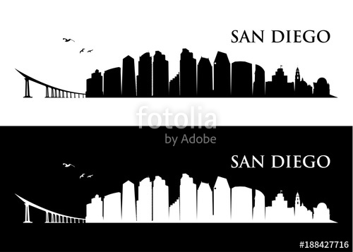500x357 San Diego Skyline Stock Image And Royalty Free Vector