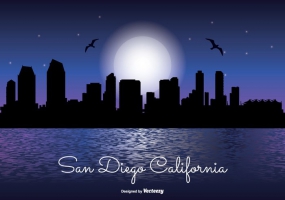 285x200 San Diego Skyline Free Vector Graphic Art Free Download