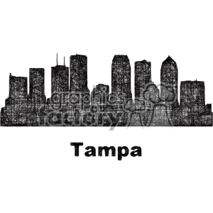 300x300 Black And White City Skyline Vector Clipart Usa Tampa Royalty