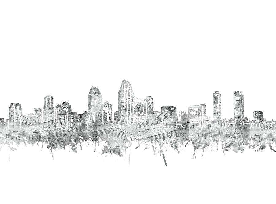 900x666 Digital Art Skyline Watercolor
