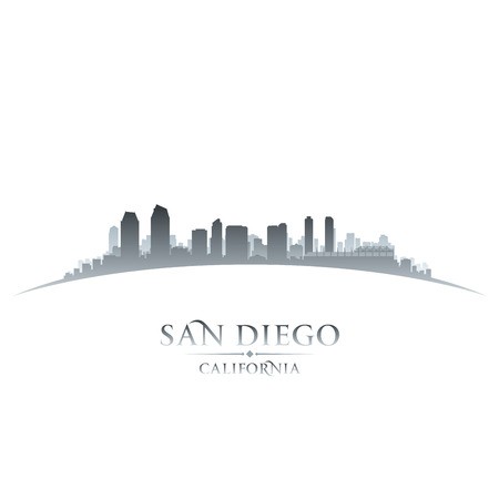 450x450 San Diego California City Skyline Silhouette Vector Illustration
