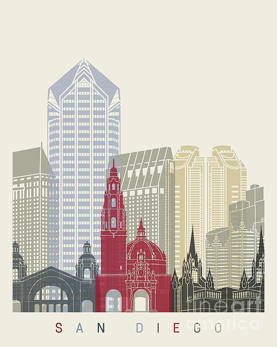 560x700 San Diego Skyline Poster