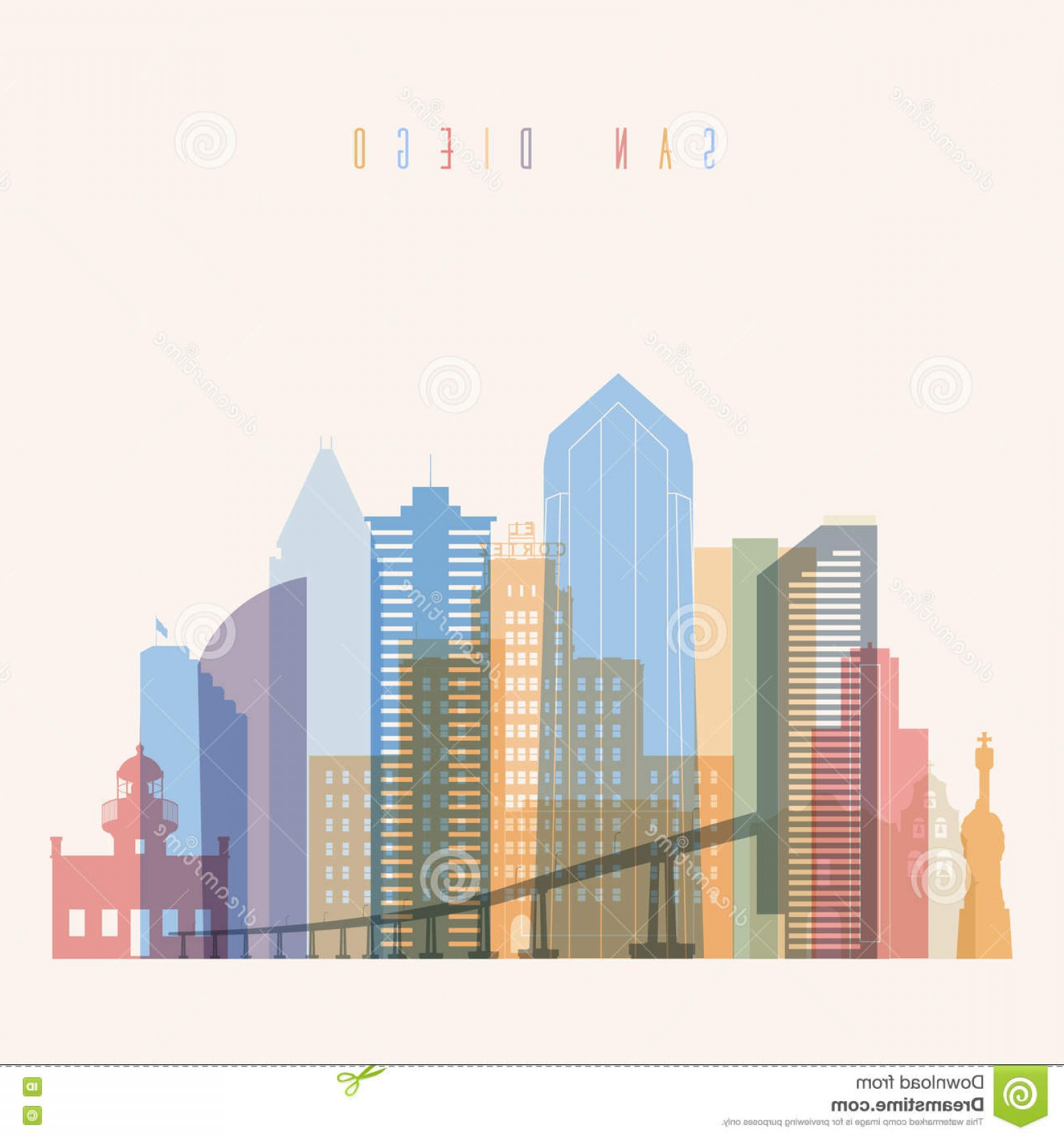 1560x1668 San Diego Skyline Vector Lamaison