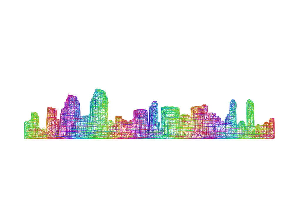 1000x700 San Diego Skyline Silhouette