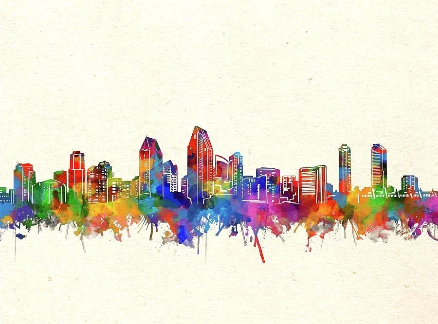 900x666 Digital Art Skyline Watercolor