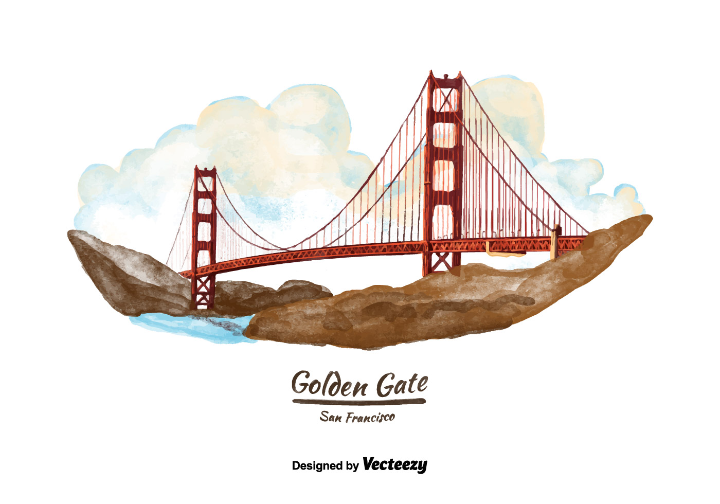Golden Gate Bridge Free Vector Art 1400x980 Golden Gate Bridge Free Vector Art