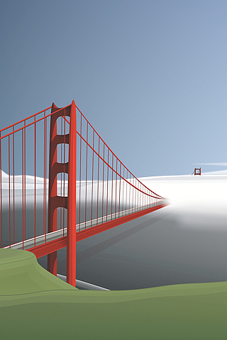 San Francisco Golden Gate Bridge Vector Iphone Wallpaper 320x480 San Francisco Golden Gate Bridge Vector Iphone Wallpaper