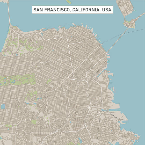 600x600 San Francisco California Us City Street Map