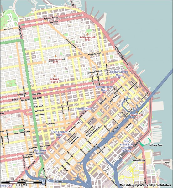 552x600 San Francisco Vector Map Free Vectors Ui Download