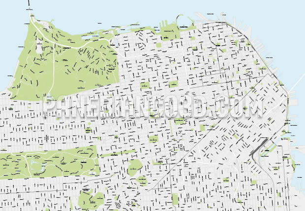 620x430 San Francisco Vector City Map, A High Resolution Scalable Map