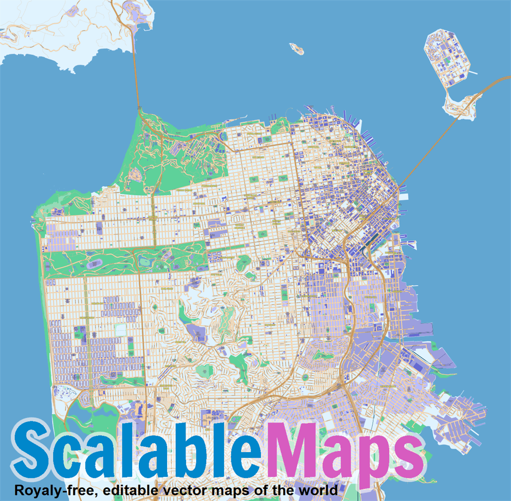 San Francisco Map Vector at Collection of San