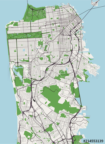 367x500 Map Of The City Of San Francisco, Usa