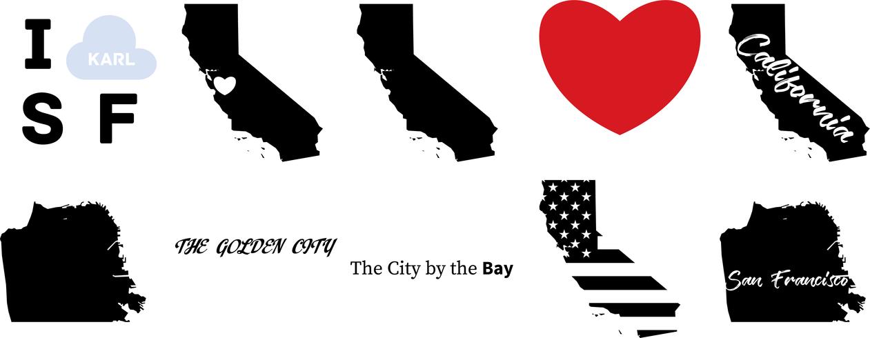 1261x490 San Francisco California Vector Map