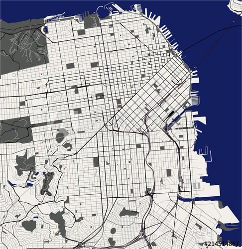486x500 Vector Map Of The City Of San Francisco, Usa