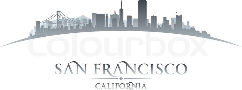 800x297 San Francisco California City Skyline Stock Vector Colourbox