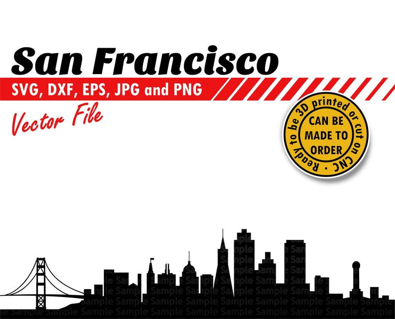794x641 San Francisco Skyline Silhouette Dxf And Png Etsy