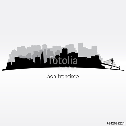 500x500 San Francisco Silhouette Skyline Stock Image And Royalty Free