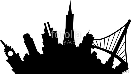 500x284 Cartoon Skyline Silhouette Of The City Of San Francisco