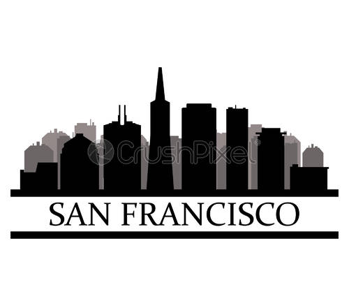 500x438 San Francisco Skyline, Stock Vector Crushpixel