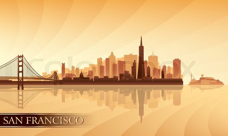 800x480 San Francisco City Skyline Silhouette Stock Vector Colourbox