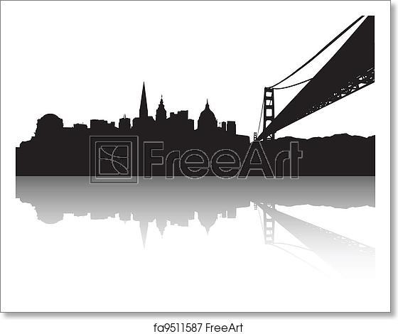 560x470 Free Art Print Of San Francisco Skyline Vector Of The San